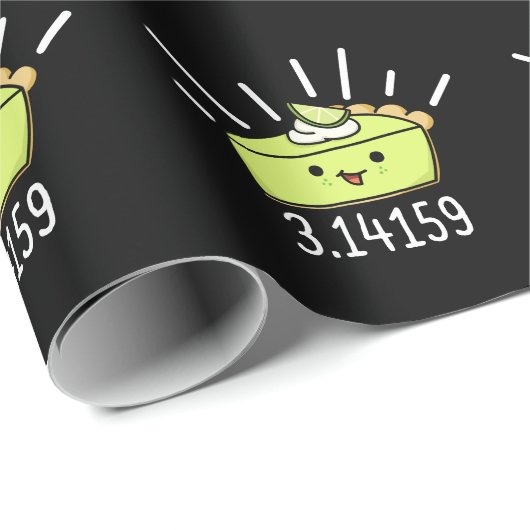 Math Pi Number Funny Pie Pun Dark BG Geschenkpapier (Rolleneckpunkt)