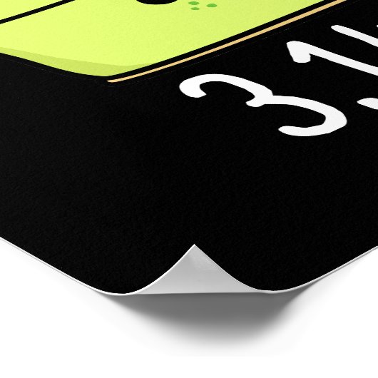 Math Pi Number Funny Pie Pun Dark BG Poster (Ecke)