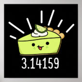 Math Pi Number Funny Pie Pun Dark BG Poster (Vorne)