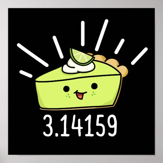 Math Pi Number Funny Pie Pun Dark BG Poster (Vorne)