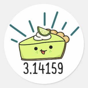 Math Pi Number Funny Pie Pun Runder Aufkleber