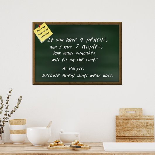 Math Poster - Wie ich Math Word-Probleme sehe (Küche)