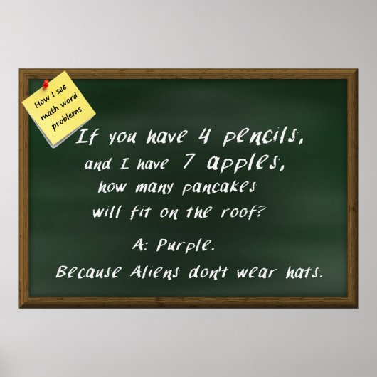 Math Poster - Wie ich Math Word-Probleme sehe (Vorne)