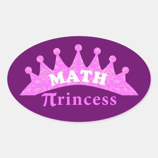 Math Princess Ovaler Aufkleber (Vorderseite)