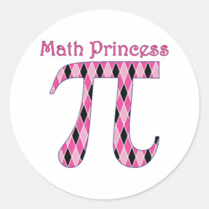 Math Princess Pink und Black.png Runder Aufkleber