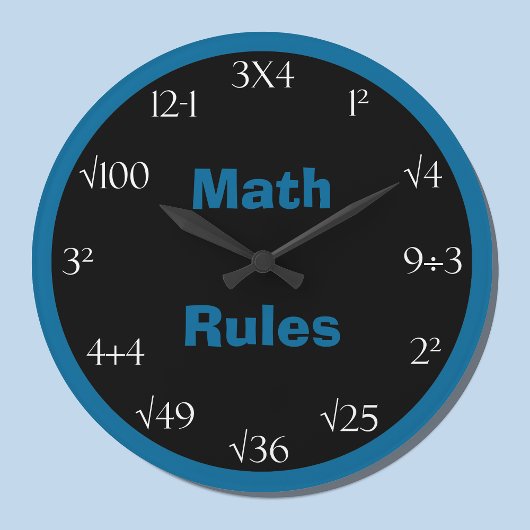 Math Problem Ordroom Clock - Math Rules Große Wanduhr