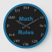 Math Problem Ordroom Clock - Math Rules Große Wanduhr (Vorderseite)