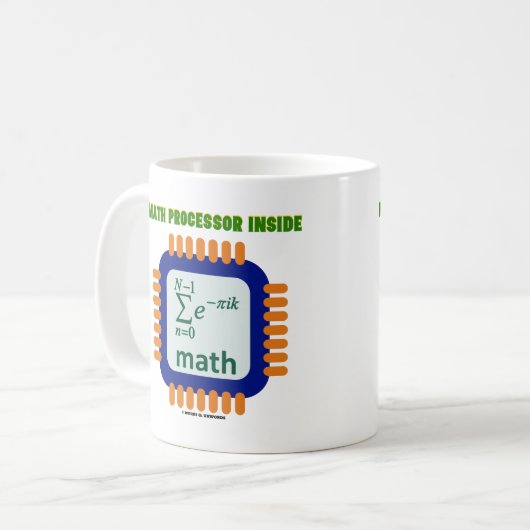 Math Prozessor Inside Semiconductor Chip Gleichung Kaffeetasse (Vorderseite Links)