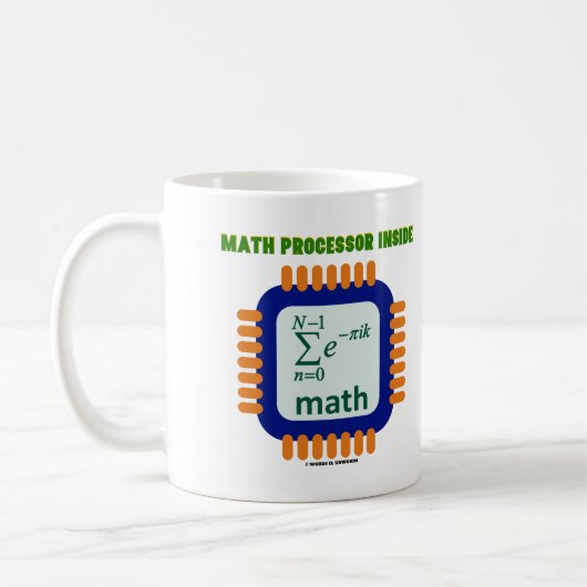 Math Prozessor Inside Semiconductor Chip Gleichung Kaffeetasse (Links)