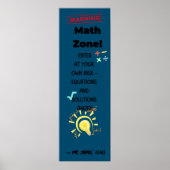 Math Quote Poster Warnung: Math Zone Class Decke (Vorne)