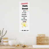 Math Quote Poster Warnung: Math Zone Class Decke (Küche)