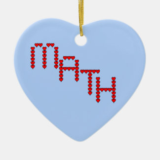 Math Red Hearts Text Keramik Ornament