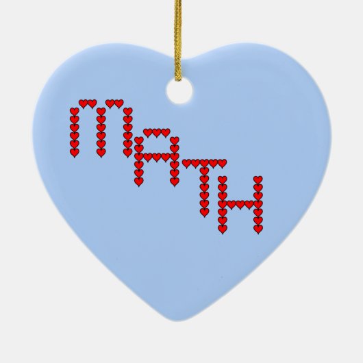 Math Red Hearts Text Keramik Ornament (Hinten)
