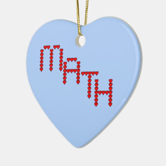Math Red Hearts Text Keramik Ornament (Links)