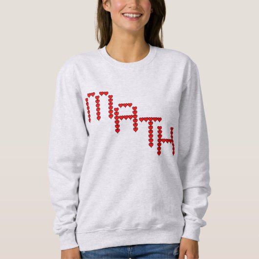 Math Red Hearts Text Sweatshirt (Vorderseite)