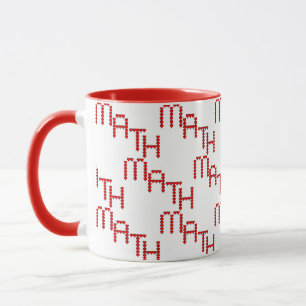 Math Red Hearts Text Tasse