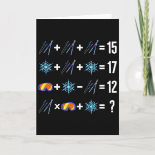 Math Reihenfolge der Operation Skiing Snow Flakes Karte