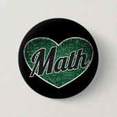 Math Retro Heart Blackboard Liebe Button (Vorderseite)