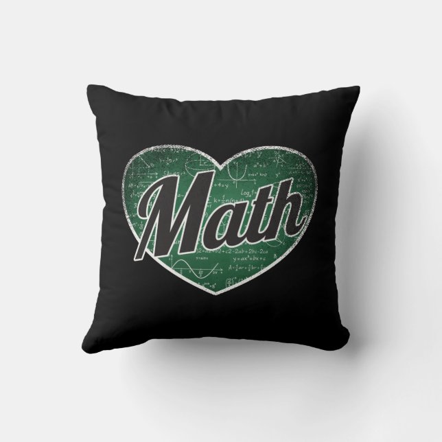 Math Retro Heart Blackboard Liebe Kissen (Rückseite)