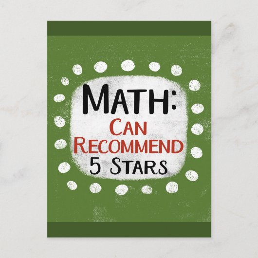 Math Review 5 Sterne Postkarte (Vorderseite)