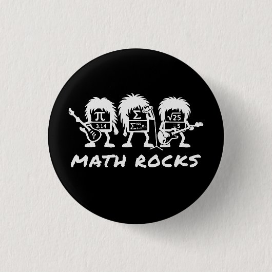 Math Rocks Academic Rock Band Humor Button (Vorderseite)