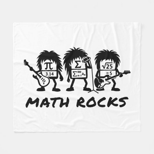 Math Rocks Academic Rock Band Humor Fleecedecke (Vorderseite (Horizontal))