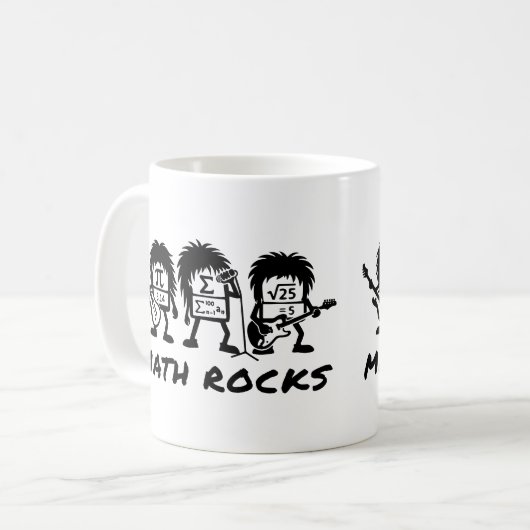 Math Rocks Academic Rock Band Humor Kaffeetasse (Vorderseite Links)