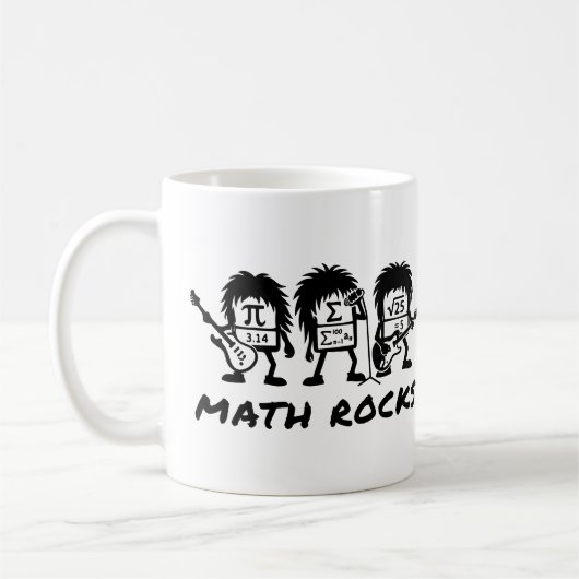Math Rocks Academic Rock Band Humor Kaffeetasse (Links)