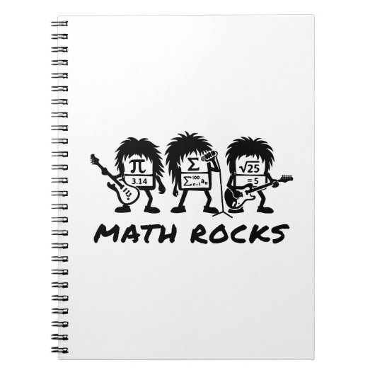 Math Rocks Academic Rock Band Humor Notizblock (Vorderseite)