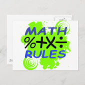 Math Rules Postkarte (Vorne/Hinten)