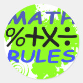 Math Rules Runder Aufkleber (Vorderseite)