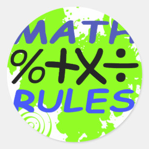 Math Rules Runder Aufkleber