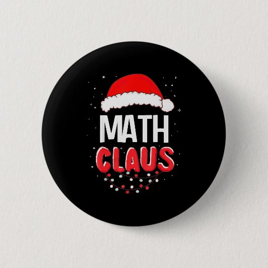 Math Santa Claus Christmas Matching Costume  Button (Vorderseite)