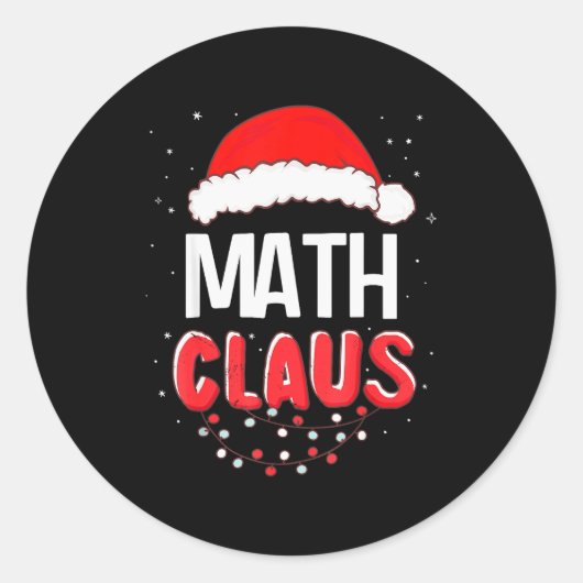 Math Santa Claus Christmas Matching Costume  Runder Aufkleber (Vorderseite)
