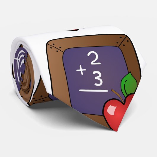 Math School Teacher Apple Blackboard Necktie Krawatte (Gerollt)