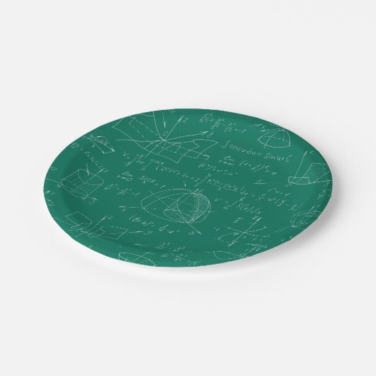 Math Scribbles Papier Teller (Schrägansicht)