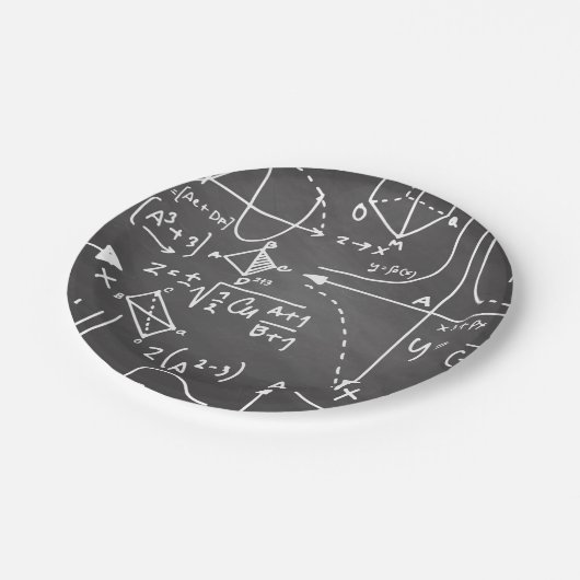 Math Scribbles Pappteller (Schrägansicht)