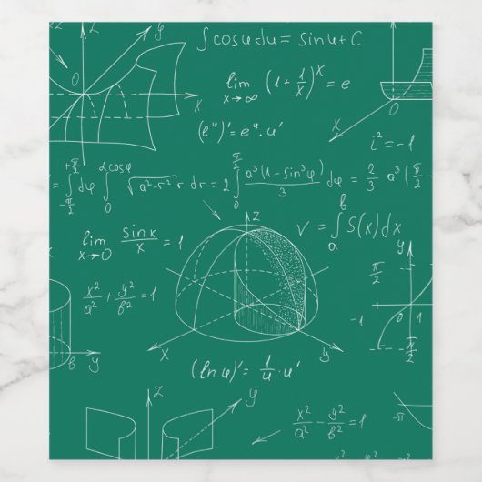 Math Scribbles Weinetikett (Einzelnes Label)