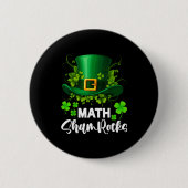 Math Shamrocks St. Patricks Day Schule  Button (Vorderseite)