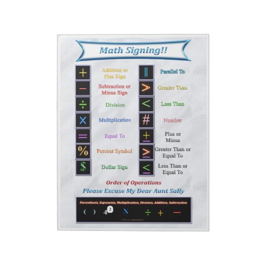 Math Signing Notepad Notizblock (Rotiert)