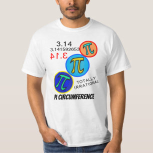Math Spaß 3.14 Pi Orange Yellow Blue T-Shirt