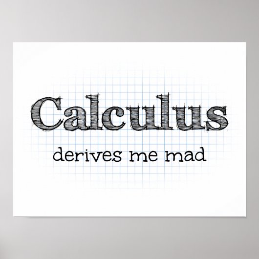 Math Spaß - Calculus leitet mich Mad ab Poster (Vorne)