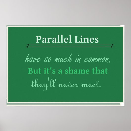 Math Spaß Quote Parallel Lines Poster (Vorne)