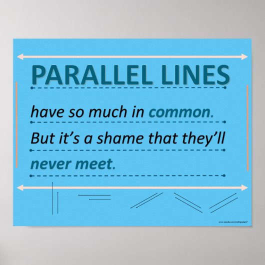 Math Spaß Quote Parallel Lines Poster (Vorne)