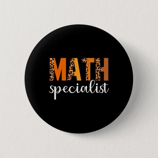 Math Specialist Leopard Erntedank Day Funny Fal Button (Vorderseite)