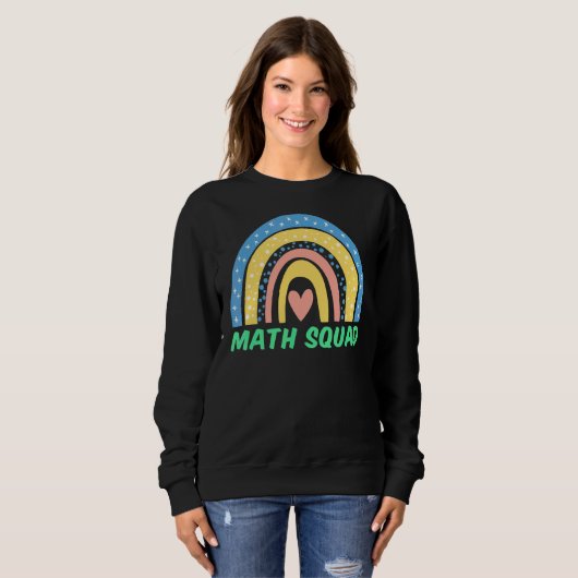 Math Squad Boho Rainbow Student Math Teacher Back Sweatshirt (Vorne ganz)