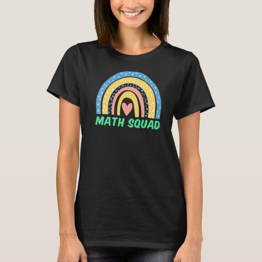 Math Squad Boho Rainbow Student Math Teacher Back T-Shirt (Vorderseite)