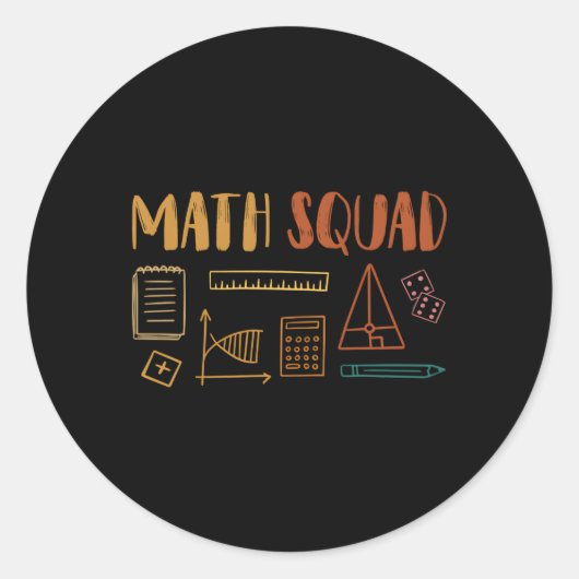 Math Squad Math Lehrer Mah Runder Aufkleber (Vorderseite)