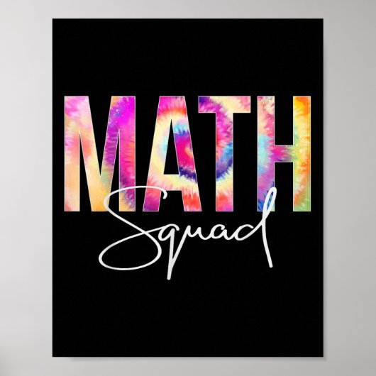 Math Squad Tie Dye Back To School Women Appreciati Poster (Vorne)