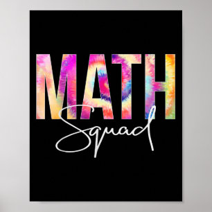Math Squad Tie Dye Zurück zur Schule Frauen Schätz Poster